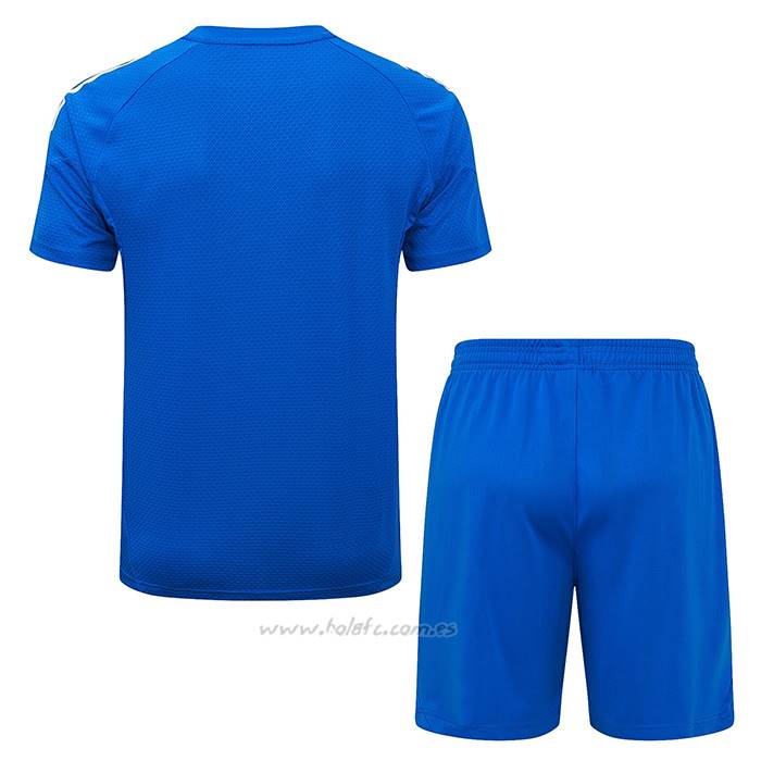 Chandal del Real Madrid Manga Corta 2025-2026 Azul Blanco - Pantalon Corto
